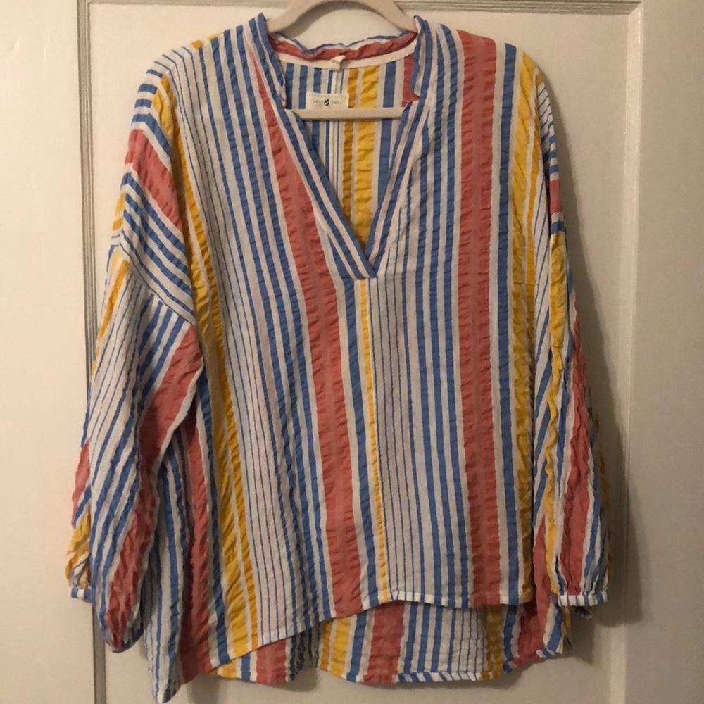 Lou & Grey Linen Stripped Tunic Blouse
